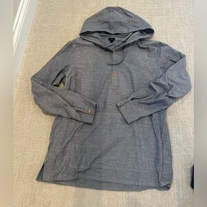 JCrew Lightweight Blue Quarter Button Down Large